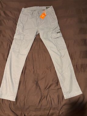 Superdry Light Gray Men's Cargo Pants with Utility Pockets